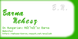 barna mehesz business card